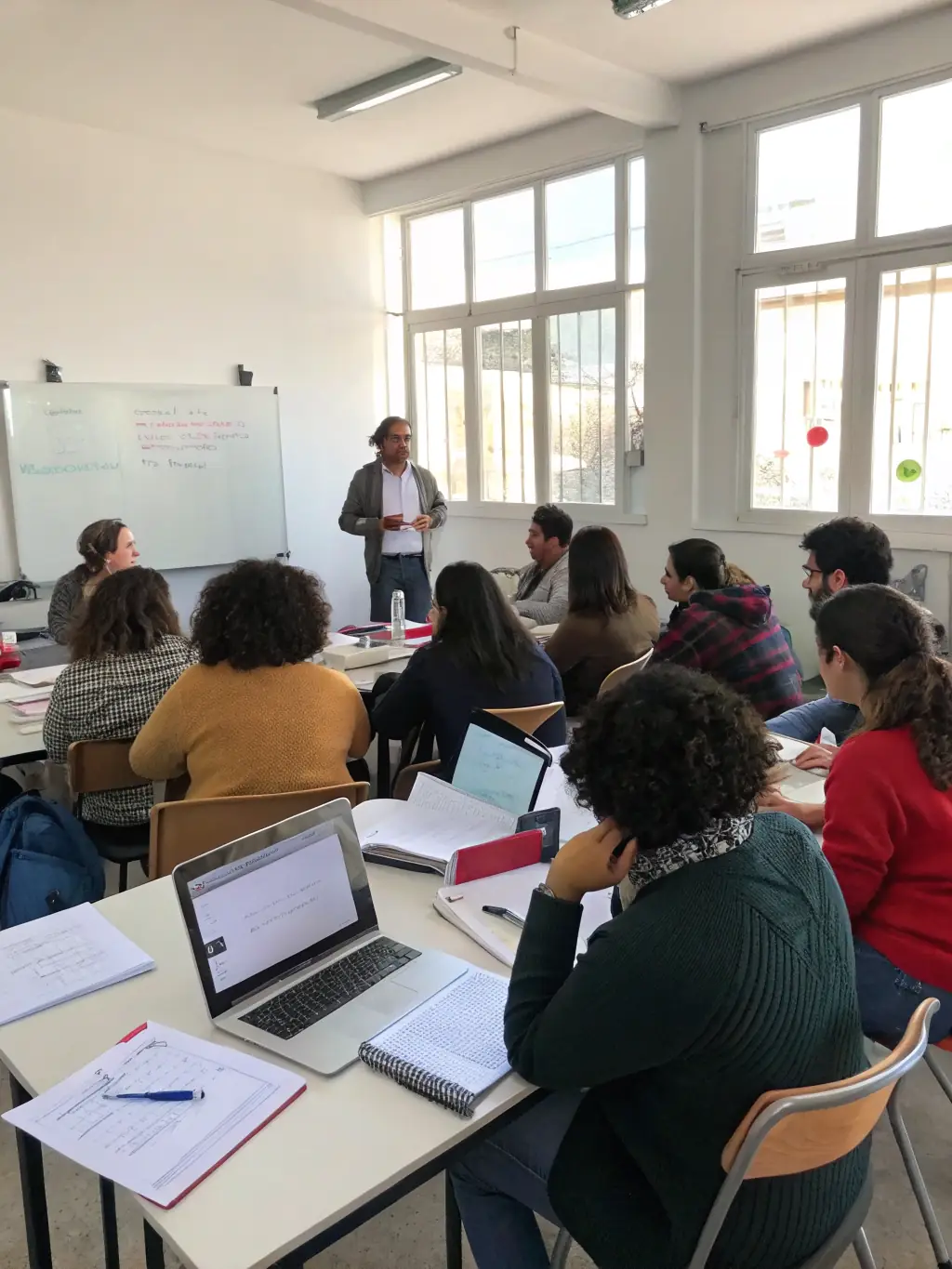A photograph of a workshop session at the Whistler Heme conference, with participants actively engaged in hands-on activities.